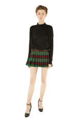 Highland Charm Wrap-Around Plaid Pleated Mini Skirt