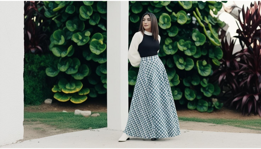 tartan plaid long skirt