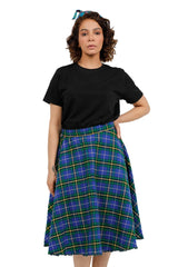 Highland Grace Women's Flared Midi Plaid Skirt