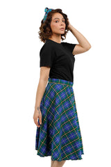 Highland Grace Women's Flared Midi Plaid Skirt
