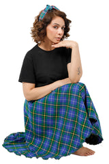 Highland Grace Women's Flared Midi Plaid Skirt