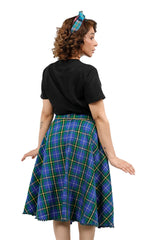 Highland Grace Women's Flared Midi Plaid Skirt