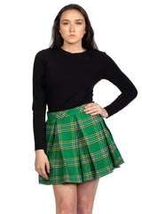 Box Pleated Tartan Plaid Mini Skirt