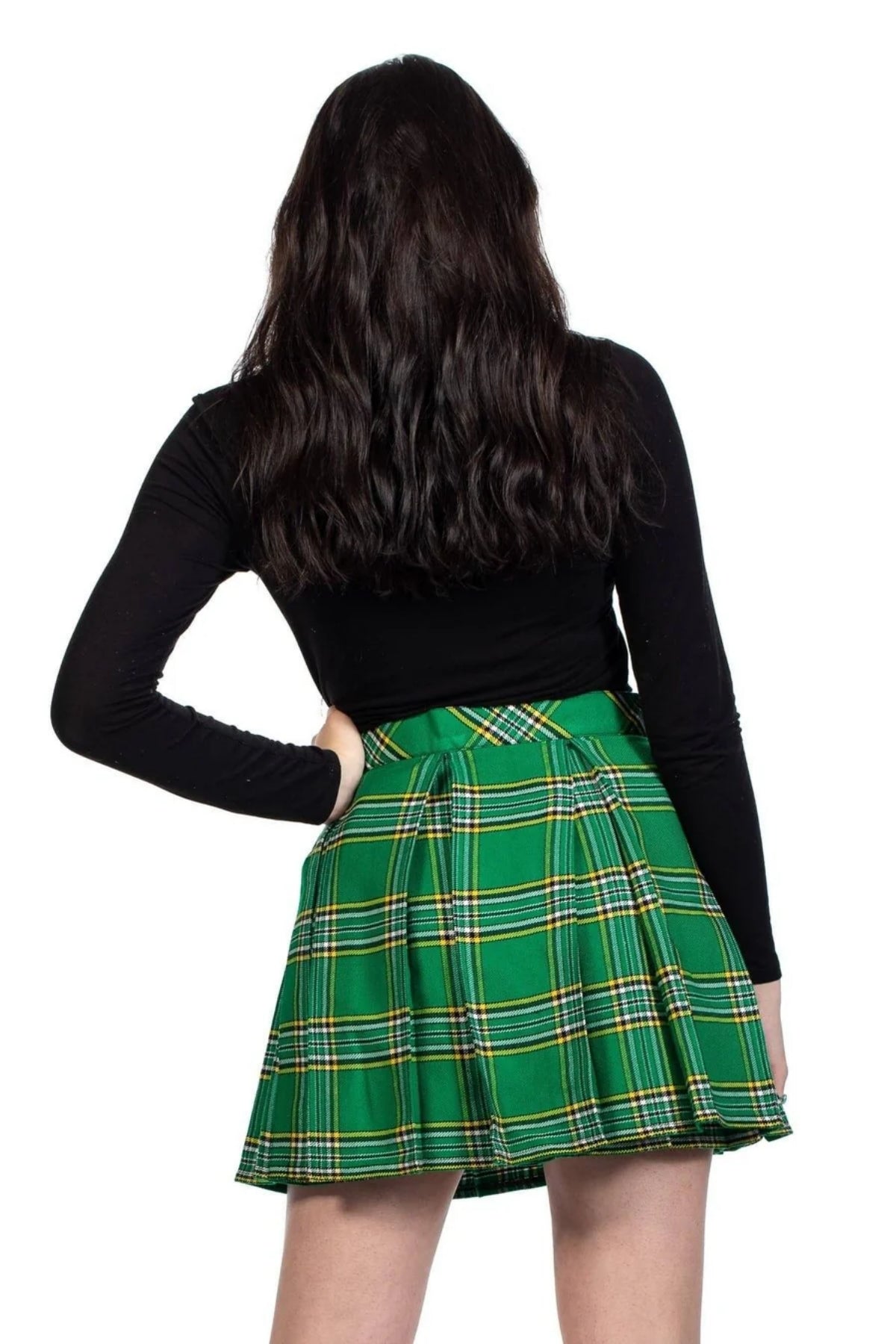 Box Pleated Plaid Mini Skirt