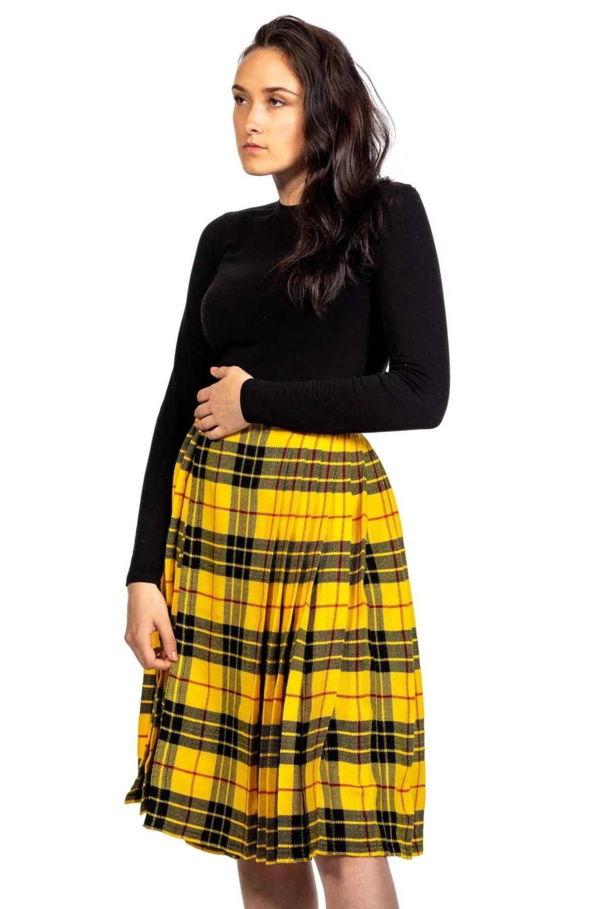  Tartan Plaid Midi Skirt
