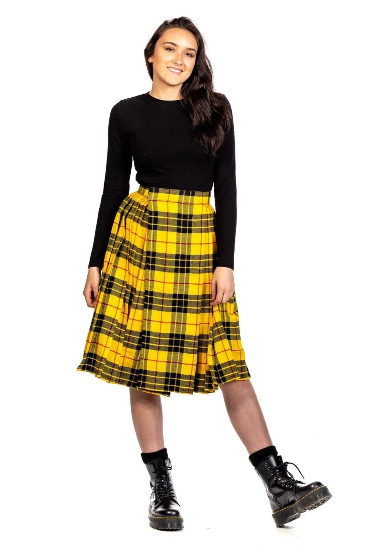  Tartan Midi Skirt