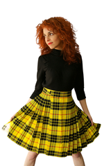 Classic Tartan Pleated Plaid Midi Skirt