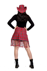 Chic Tartan Fringe Plaid Midi Skirt